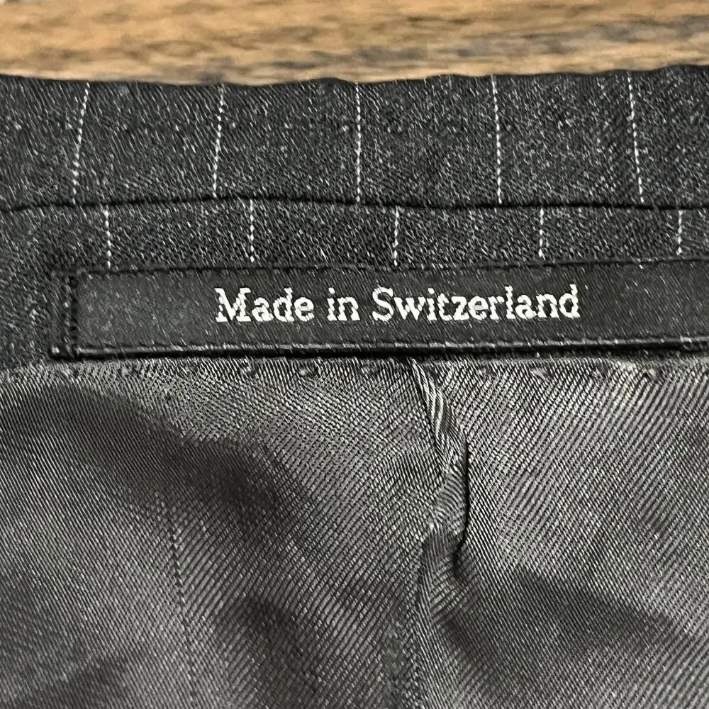 Ermenegildo Zegna Blazer Mens 52R Gray Pinstripe Wool Su Misura Fit Mila Swiss